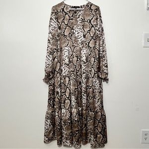 Elegant Snake Print Maxi Dress